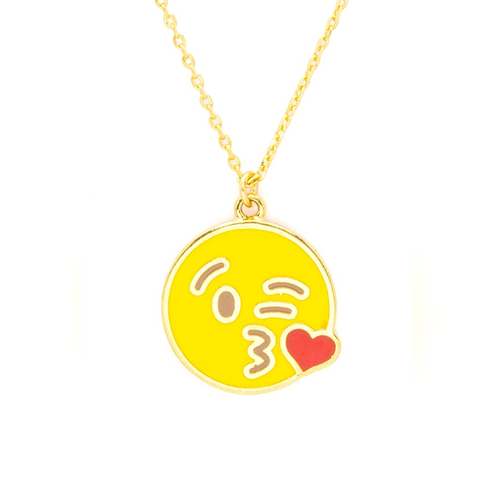 Gold Dipped Emoji’s Kiss Statement Necklace